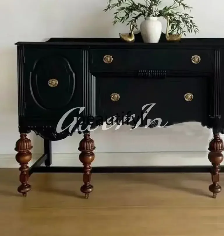 

Y183ff French retro solid wood porch cabinet/American medium and ancient style locker/neoclassical, partition decorative cabinet