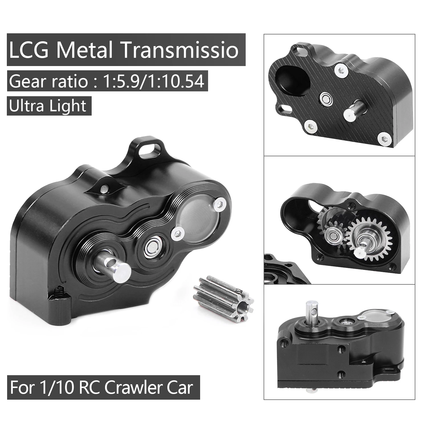 Ultralekka metalowa skrzynia biegów LCG o niskiej/wysokiej prędkości z przekładnią silnikową do samochodu RC 1/10 SCX10 TRX4 RC4WD Capra Upgrade Part