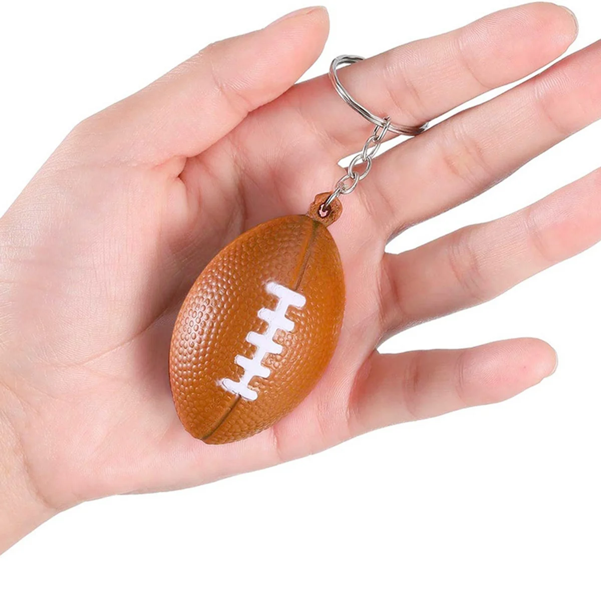 Y02A50PC Rugby Ball Keychains for Party Favors,School Carnival Reward,Sports Centerpiece Decorations,Party Bag Gift Fillers