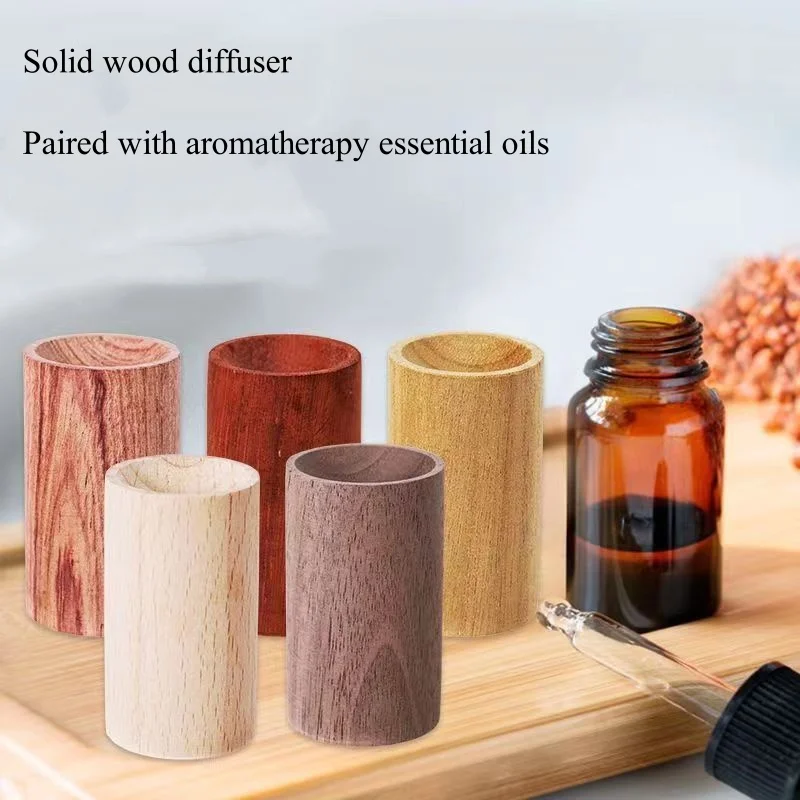 Essential Oil Cylinder Diffuser Wood Wooden Diffuser Bottle Indoor Aromatherapy Essential Oil Cylinder Retainer Wooden