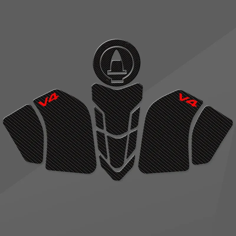 Tank Pad Protector Transparent Fishbone Sticker From 3D Epoxy Resin For Panigale V4 S R Streetfighter V4S 2018-2021,