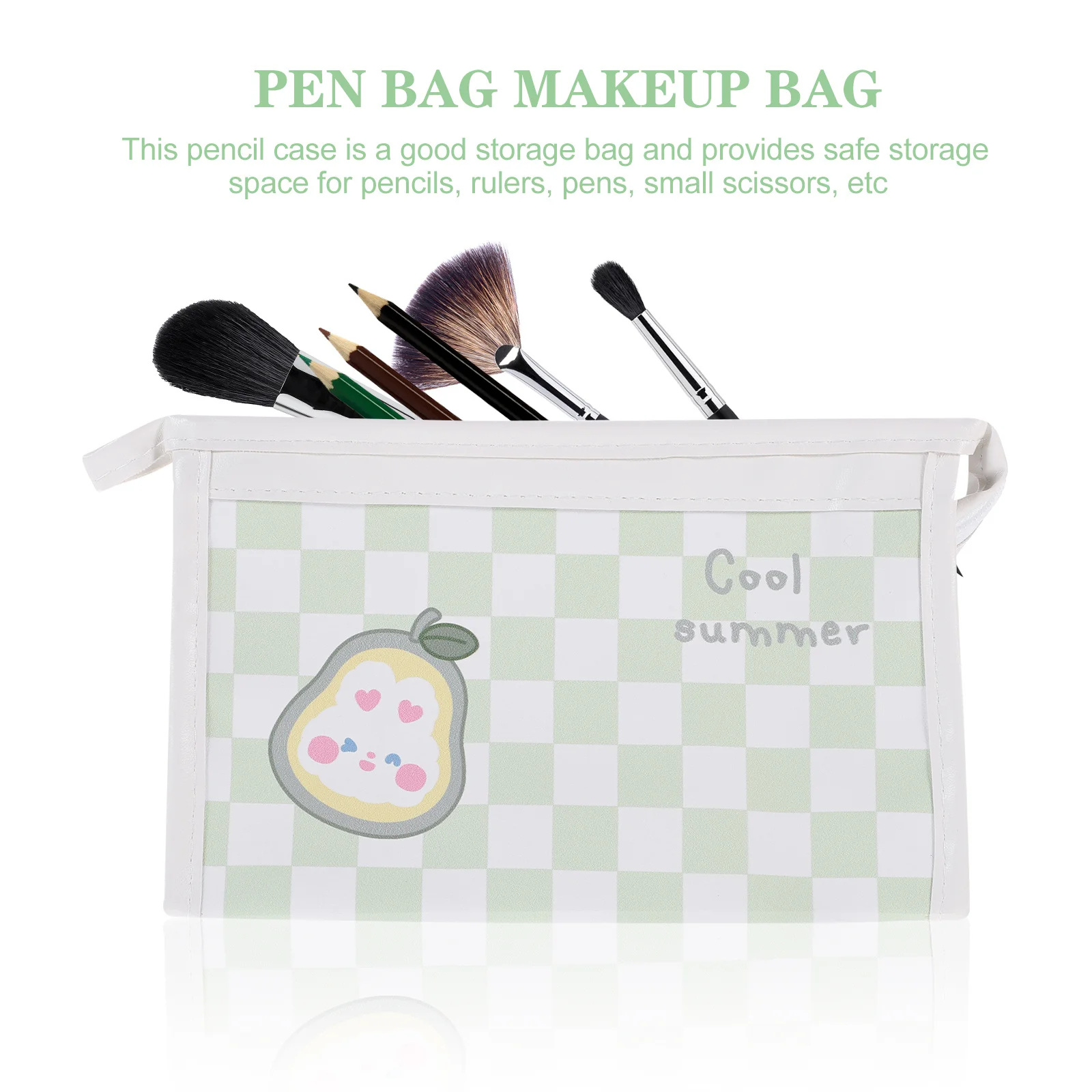 

Portable Pencil Case PU Material Large Capacity Zipper Pen Pouch Stationery Bag Storage Pencil Case PU Pens Bag