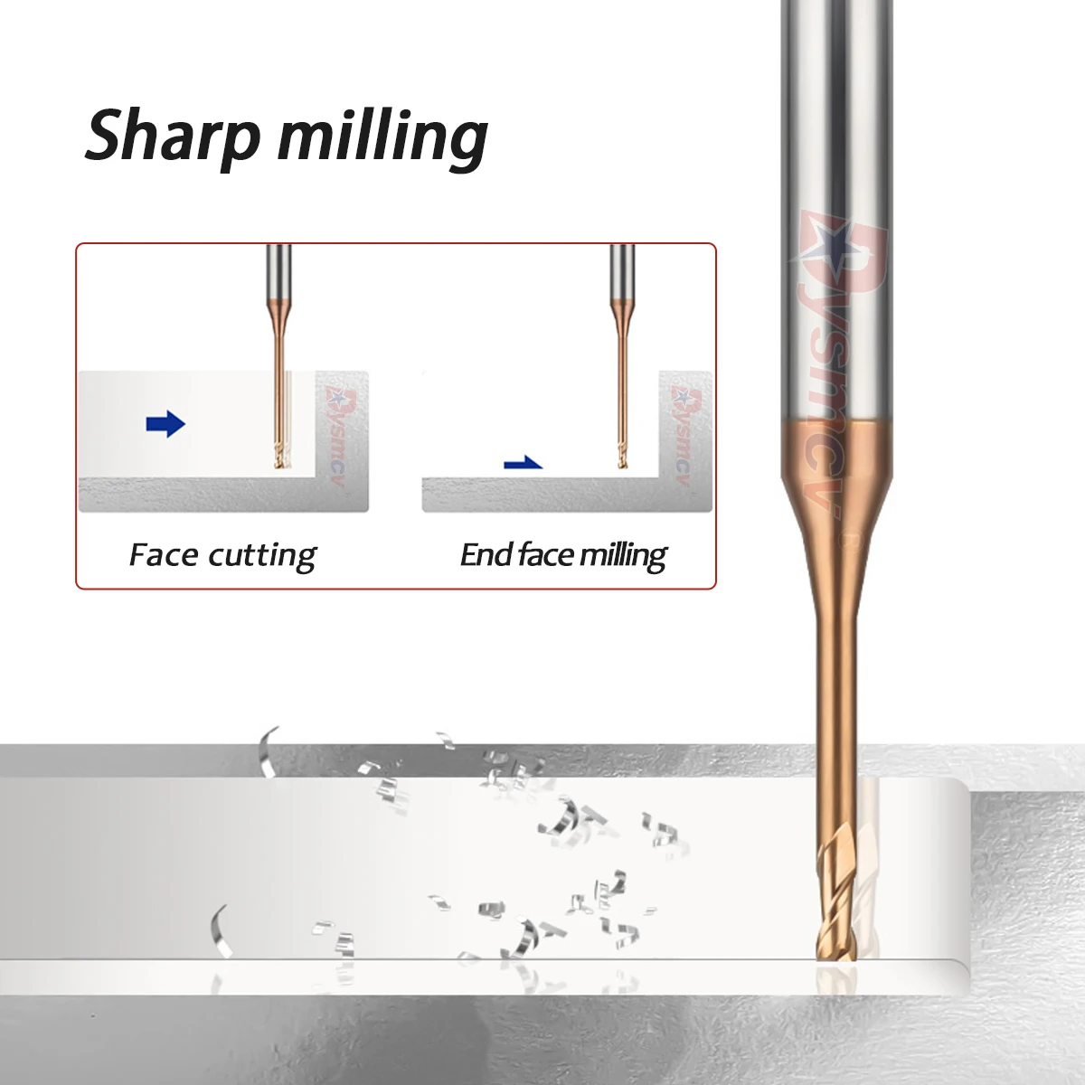1PCS HRC60 0.5mm 0.6mm 0.7mm 0.8mm 0.9mm Micro End Mill 2 Flutes Numerical Control Lathe Machining Center Milling Cutters Tools