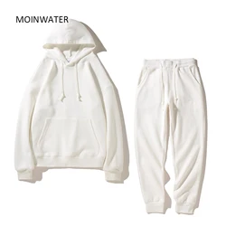 Moinwater-女性用の白いスポーツパンツとセーターのセット,カジュアル,グレー,ピンク,抵抗力のある,春と秋用,新しい2022 mh2201