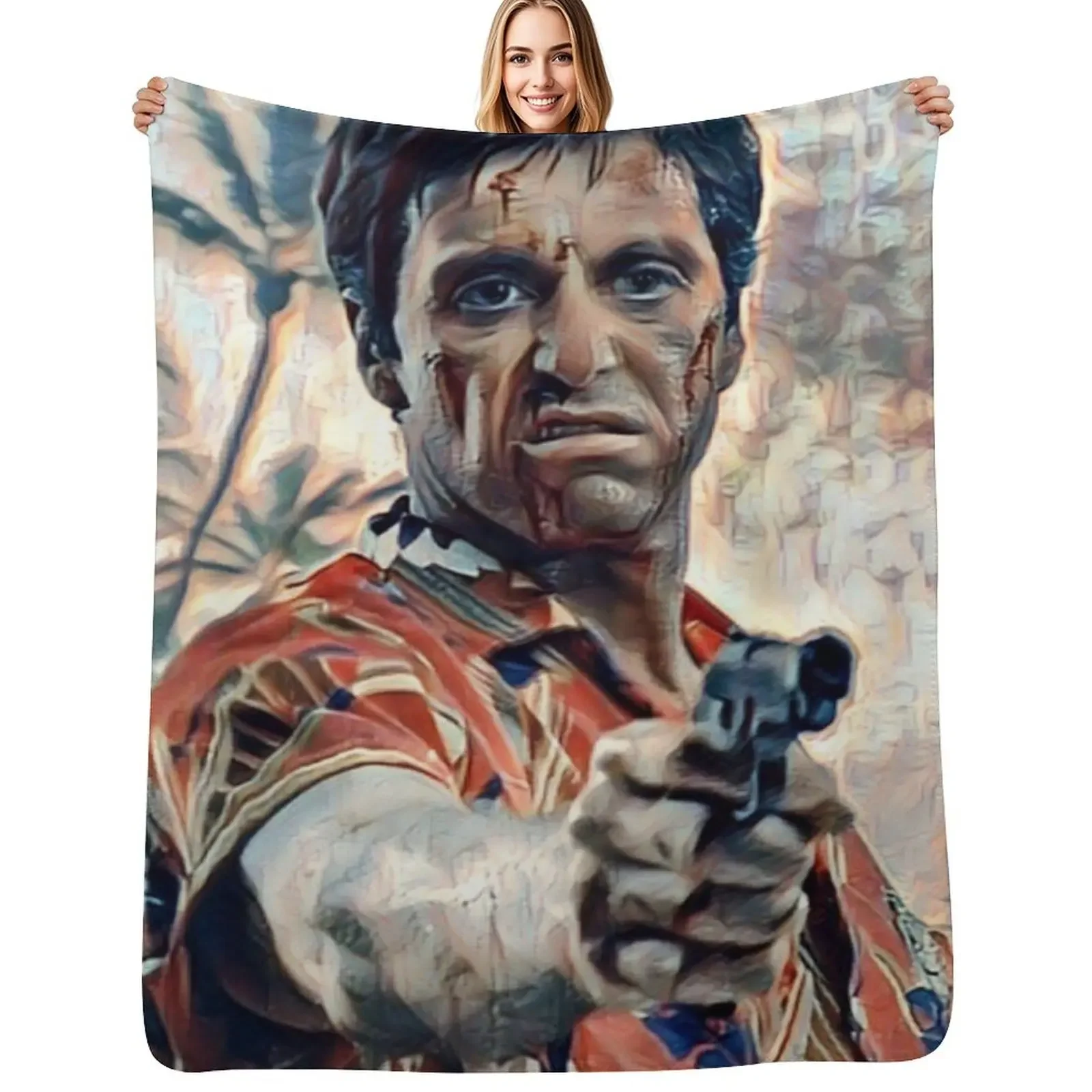 

Scarface Throw Blanket For Sofa Thin Summer Soft Big Decorative Sofas Blanket