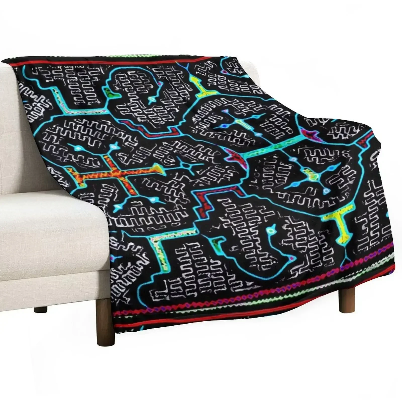 shipibo dreams Throw Blanket for sofa Personalized Gift Large Blankets