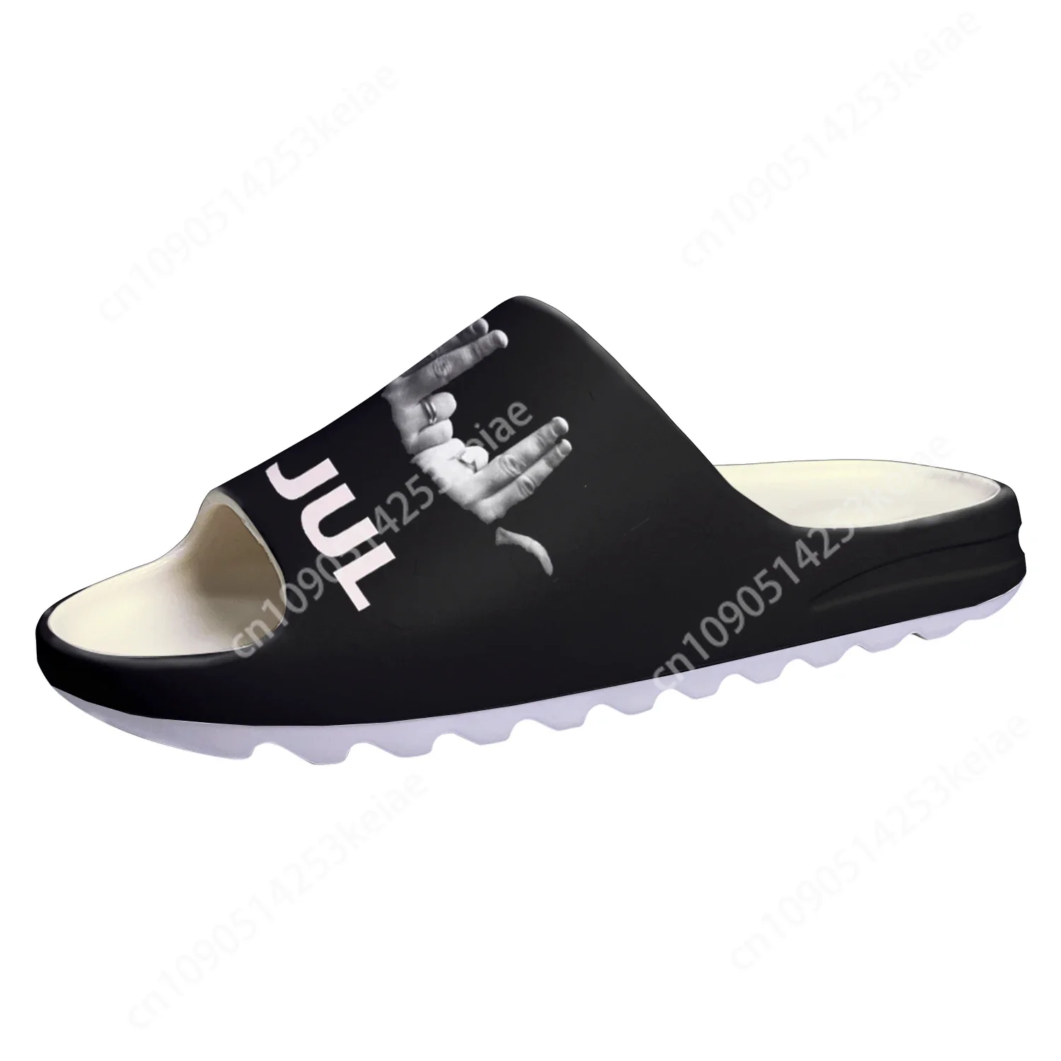 Popular Rapper JuL Custom Soft Sole Sllipers Mens Womens Teenager Fashion Bathroom Home Clogs Custom Water Shoes on Sandals image 2