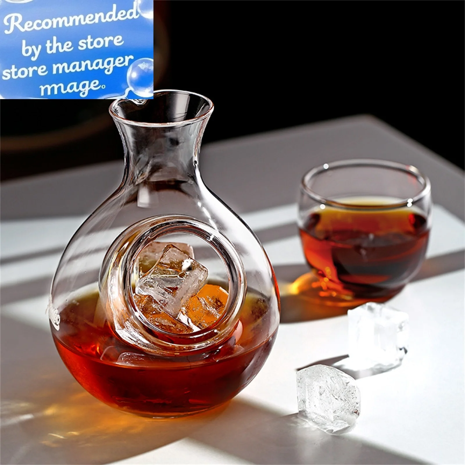 

Japanese Clear Crystal Ice Jug Lead Free Glass Wine Bottle Bar Whiskey Flask Sake Beer Cooler Wine Dispenser Carafe Decanter