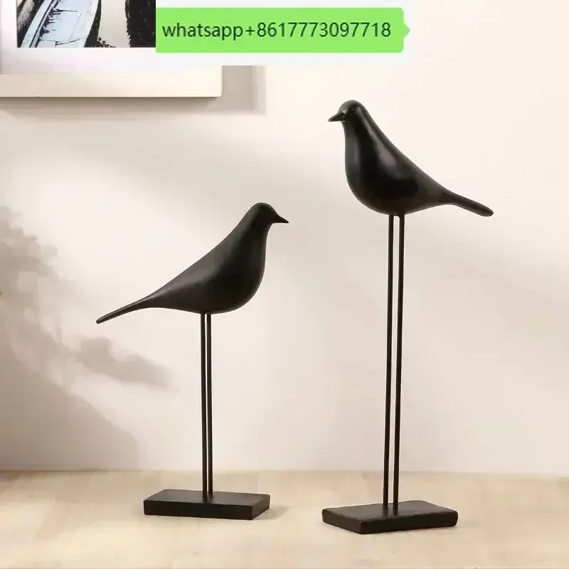 

Resin Bird Sculpture Home Decoration Sculpture Living Roon Decoration Household Bird Black Sculpture Creative Ornament