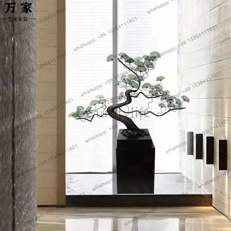 Lucky large welcome pine entrance ornament hotel lobby wrought iron