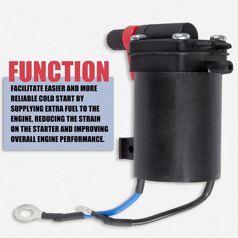 Fuel Primer Choke Solenoid Valve Compatible with Omc Johnson Evinrude 9.9-300 HP 1980-2005 Outboard 5007356 5828665 397909