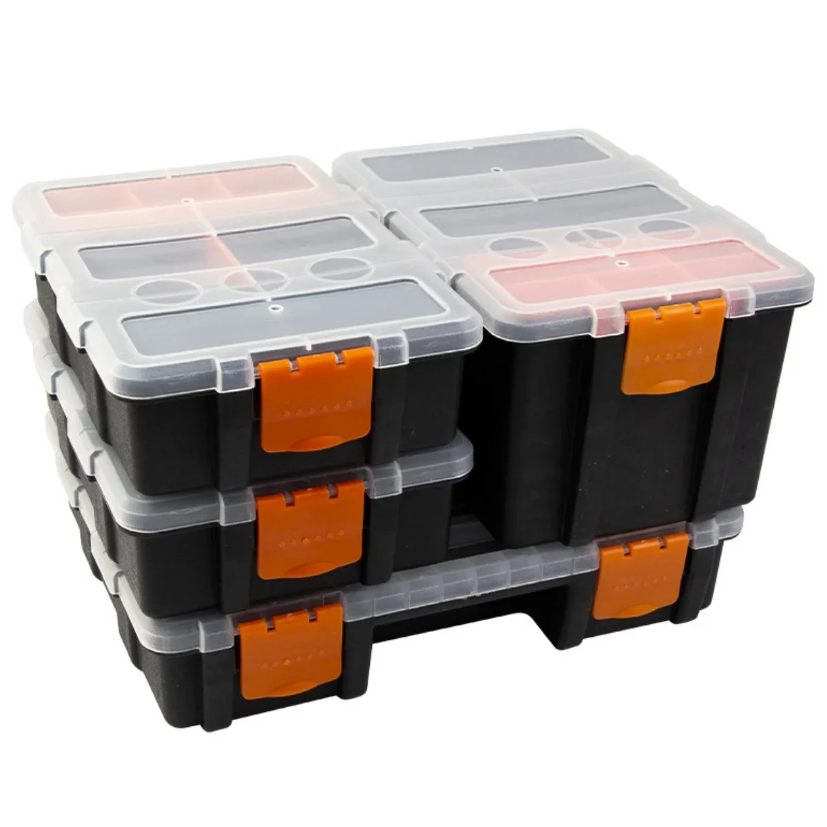 Portable Parts Box Hardware Storage Toolbox Plastic Case Multi-Grid Combination Screw Storage Box Garage Repair Tool Box