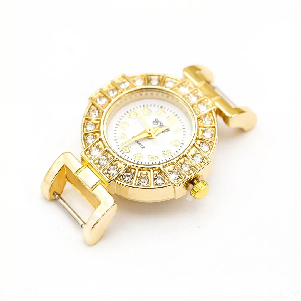 Shsby Diy personality Golden Watch header matching jewelry Small black flowers watch table Watch accessories wholesale