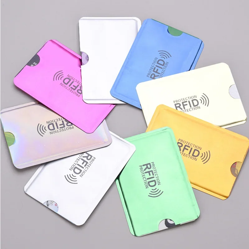 RFID 방지 ID 신용 카드 슬리브, 레이저 알루미늄 차단 리더 잠금 장치, 도난 방지 신용 카드 커버 케이스, 신용 카드 가방, 10 개