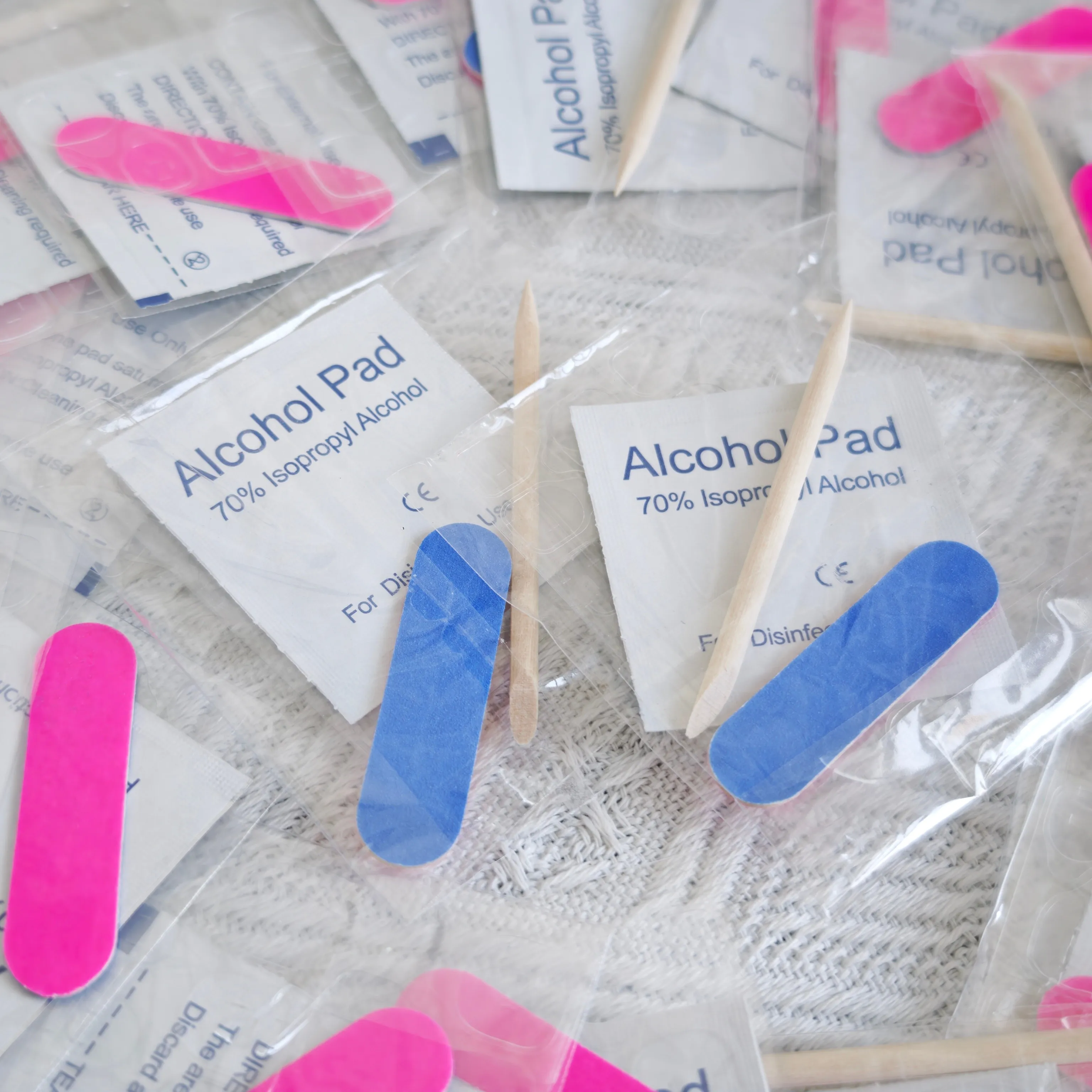 4-in-1 Press-On Nail Tool Kit: Jelly glue +Orange Sticks + Nail File + Cleaning Cards