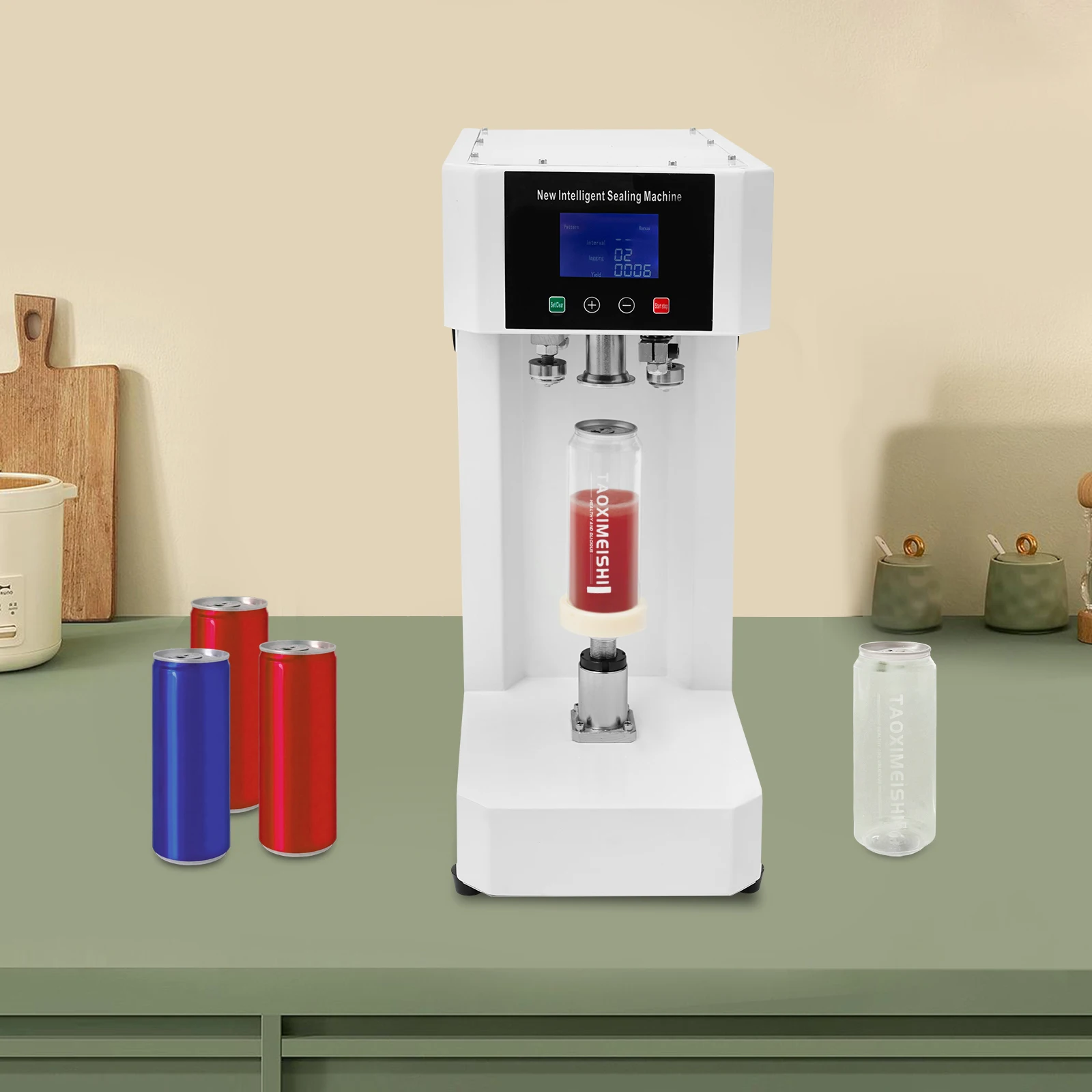 Automatyczna komercyjna zamykarka do puszek z antypoślizgowymi nóżkami, komercyjna zamykarka do puszek z napojami do zamykania puszek plastikowych i aluminiowych.