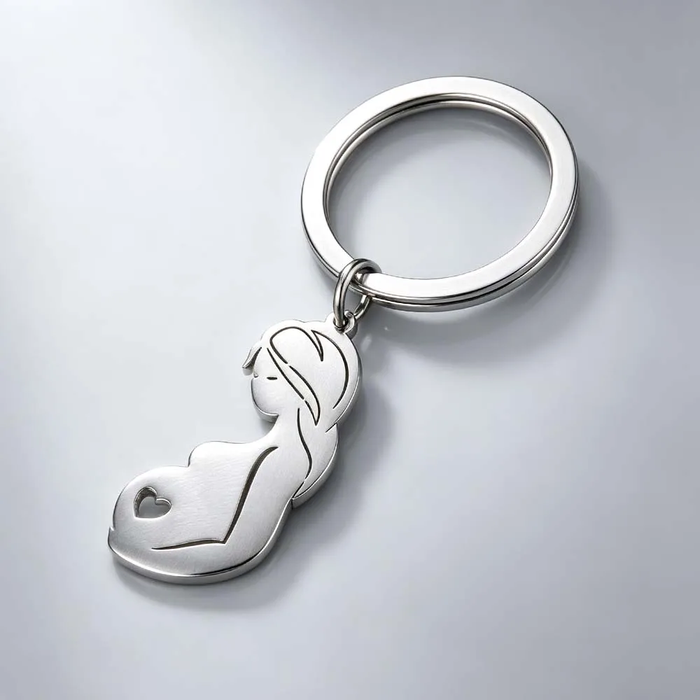 Angel Mother Day Gift For Woman Men Keychain Father Mom Family New Born Car Key Chain Ring Stainless Steel Bag Charm Jewelry