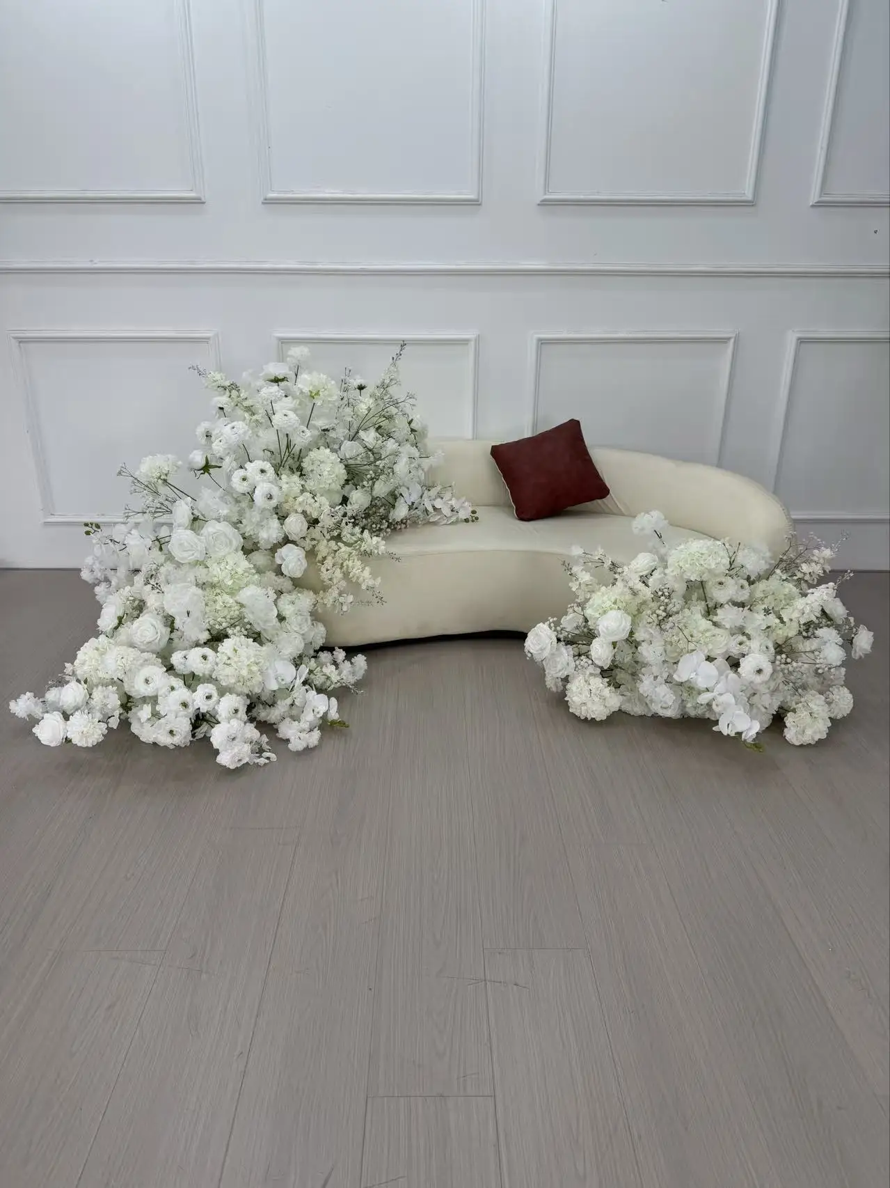 Hochzeits-Kunstblumenreihe, Blumenball, quadratischer Hornbogen, Dekoration, Schaufenster-Display, Heiratsantrag, Event, Blumenhintergrund, Kunstblumen – Detail 1