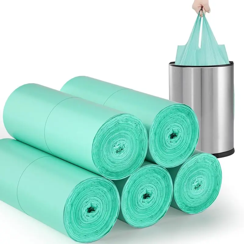 AYOTEE Bolsas de basura pequeñas con asas, bolsas de basura biodegradables pequeñas de 100 recuentos, bolsa de basura de 4 galones, mini fuerte sin perfume