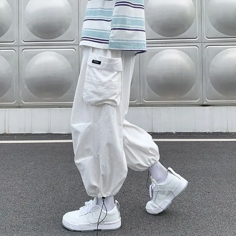 Men Bloomers Loose Cargo Pants Japanese Harajuku Baggy Style Streetwear Men's Clothing Trend Ins Spring Summer Vibe Kpop Pants