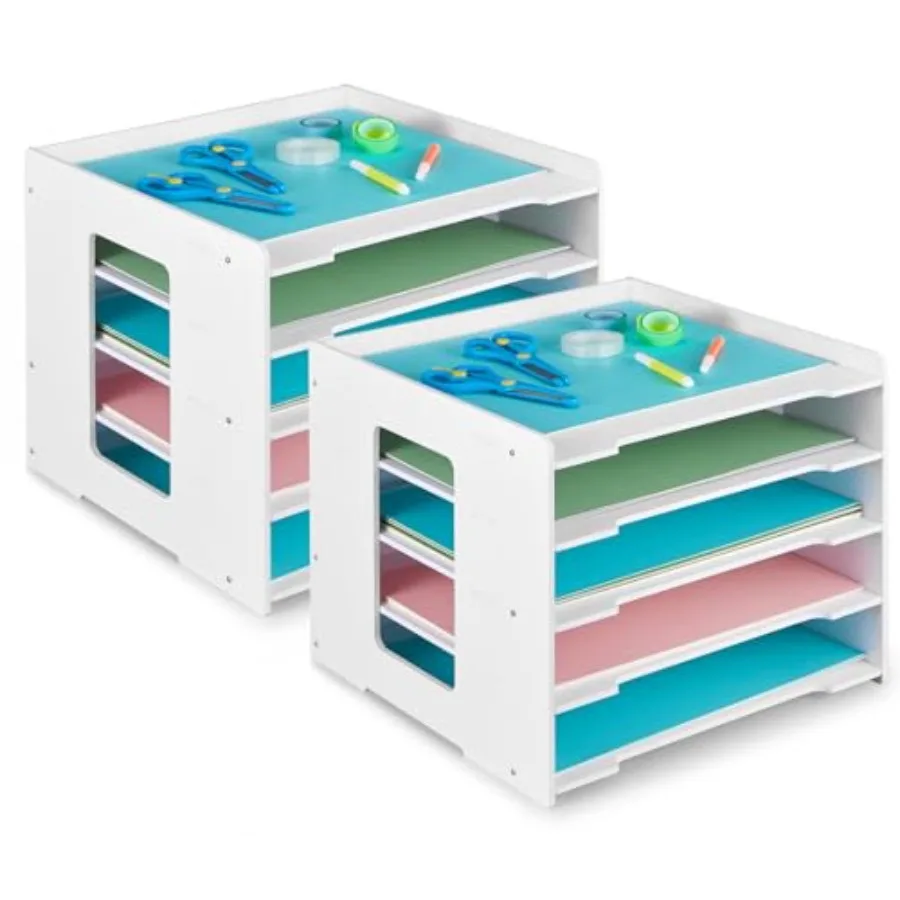 

Набор из 2 органайзеров для бумаги Jueica: настольный лоток для файлов, штабелируемый держатель для бумаги, декор для дома и офиса