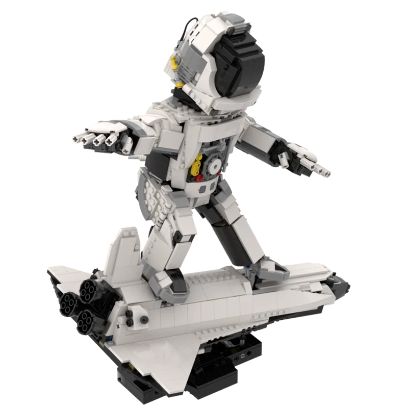 

Экшн-фигурка MOC для серфинга, астронавта, модель, украшение, дисплей, космический корабль, строительные блоки, игрушки «сделай сам», кирпичи, подарок для детей