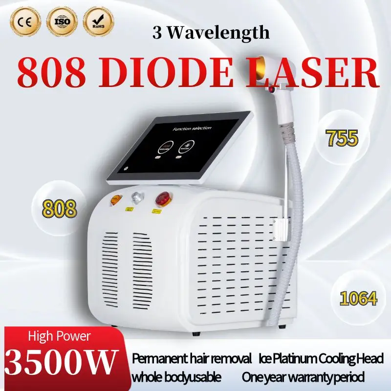 Diode Laser 3 Wavelength Painless 808nm Hair Removal Machine High Power Ice Cooling Triple Laser 755 808 1064NM Remove Body Hair