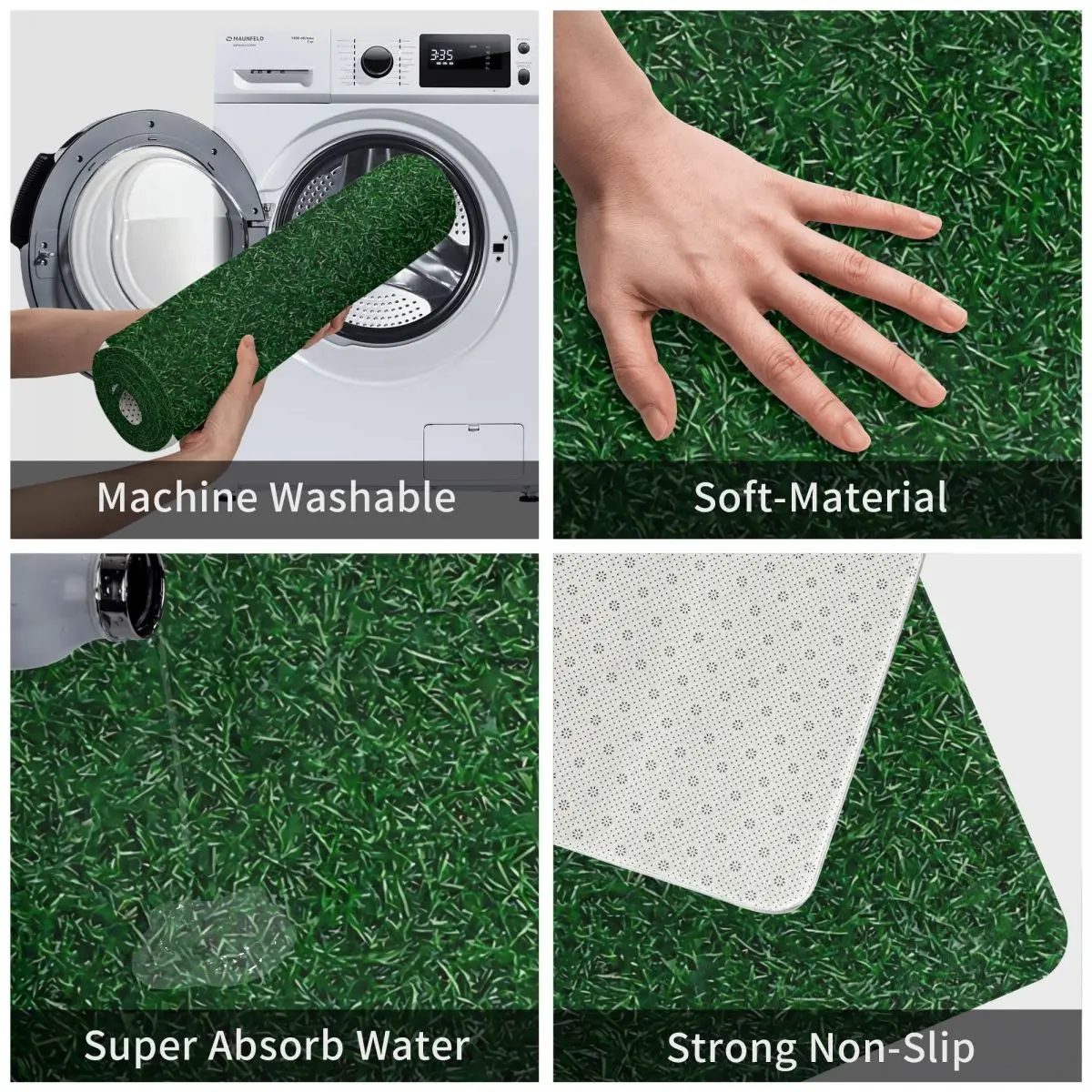 Astroturf Lush Green Turf Football Field Bath Mat Soccer Toilet Pad Kitchen Shower Room Foot Mat Absorbent Bathroom Accessories