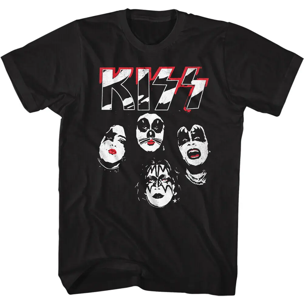 Kiss Band Member Head Shot Photo Adult T Shirt Metal Music Merch