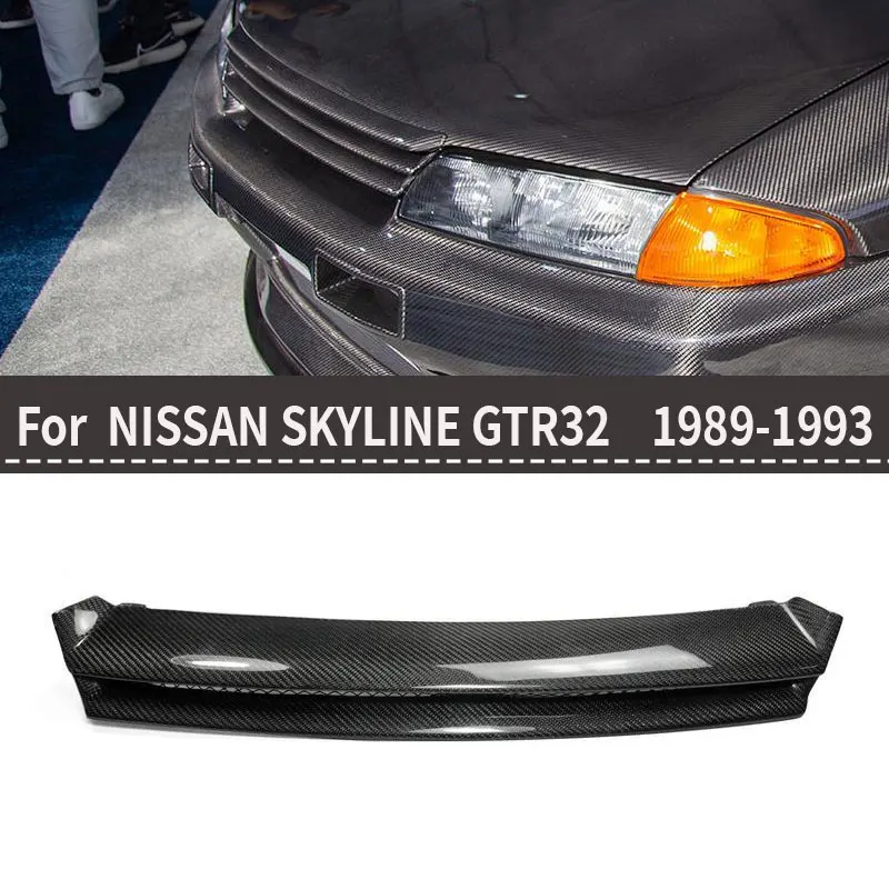 Parrilla Delantera de Fibra de Carbono Real Estilo OE para Nissan Skyline R32 GTR, Parrilla de Malla para Parachoques Delantero Nismo 1989-1994