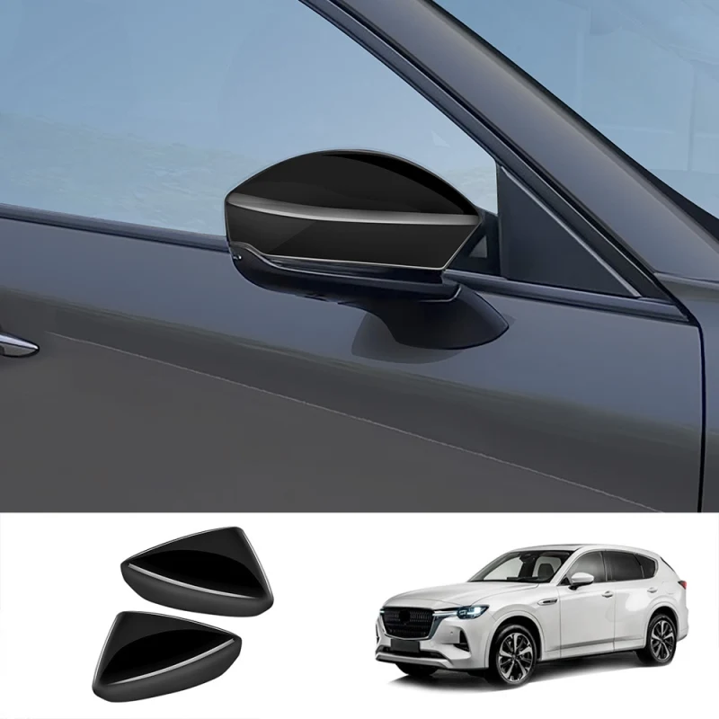 For Mazda CX-60 CX60 CX 60 2022 2023 2024 ABS carbonfiber look Side Door Mirror Rear View Rearview Caps Trim Car  Accessories