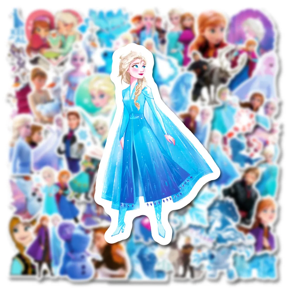 Disney-pegatinas de dibujos animados de Frozen, calcomanías impermeables de 10/30/50 piezas, grafiti de Anime, equipaje, guitarra, papelería,