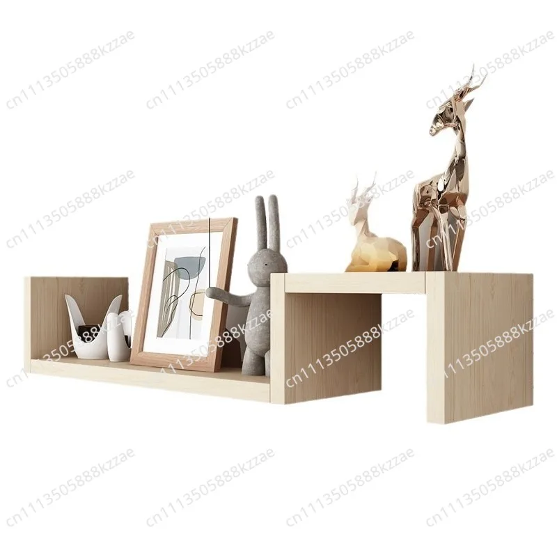 Modern Floating Shelves Wall Mounted 2-Tier, Living Room Bedroom Decor, Geometric Storage Shelf, Organizer for Books Plants Art