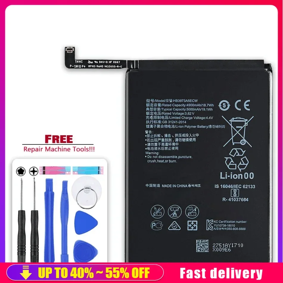 Mobile Phone Batteries 5000mAh For Huawei Mate 20 X 20X/ For Honor Note 10 Note10/ For Honor 8X Max 8XMax Portable Battery