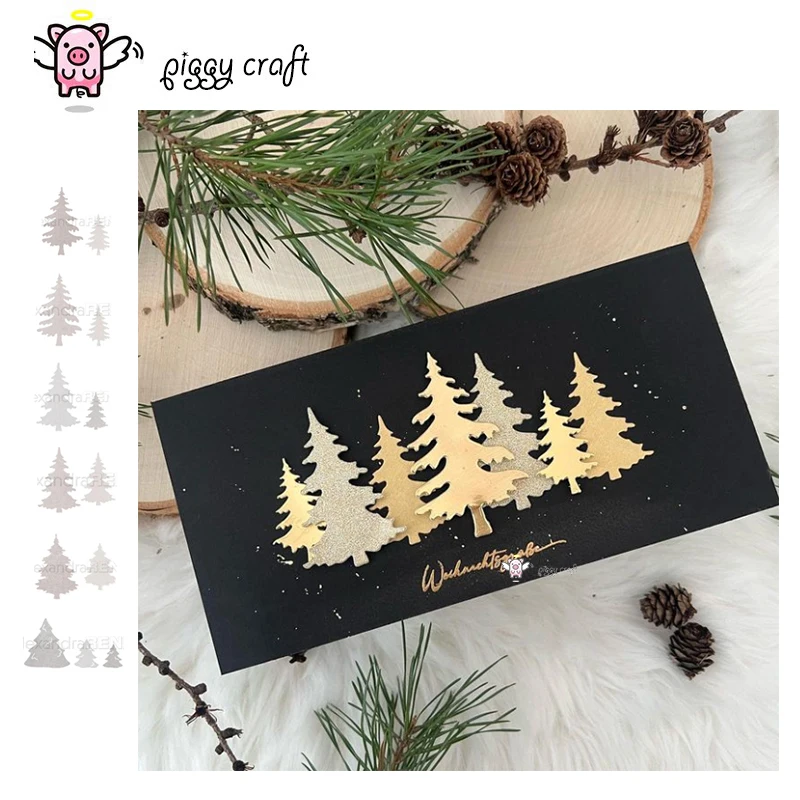 Piggy Craft metal cutting dies cut die mold Christmas tree series Scrapbook paper craft knife mould blade punch stencils dies