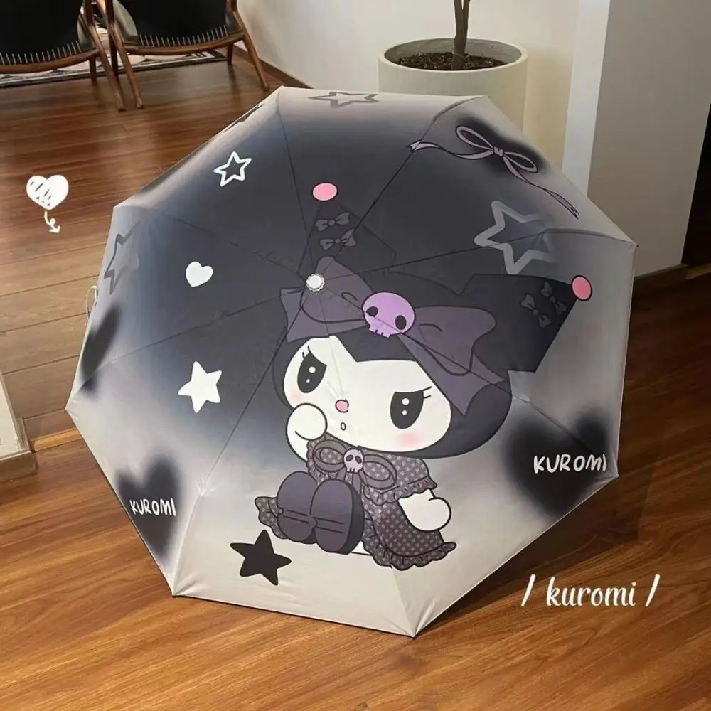 

Sanrio Kawaii Kuromi Sunny Rain Dual Purpose Umbrella Cartoon My Melody Sun Protection Parasol Cartoon Portable Fold Umbrella