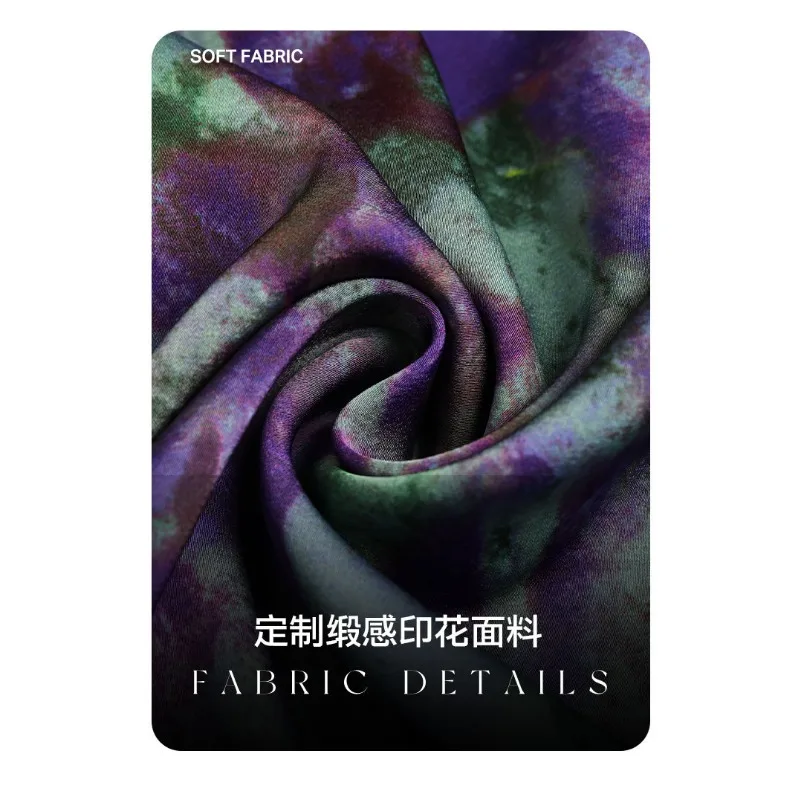 Elegantes Pendler-Temperament-Top mit violetter Taille, 2025, neues Herbst-Batik-Satin-Spitze-Kontrast-Hemd mit V-Ausschnitt