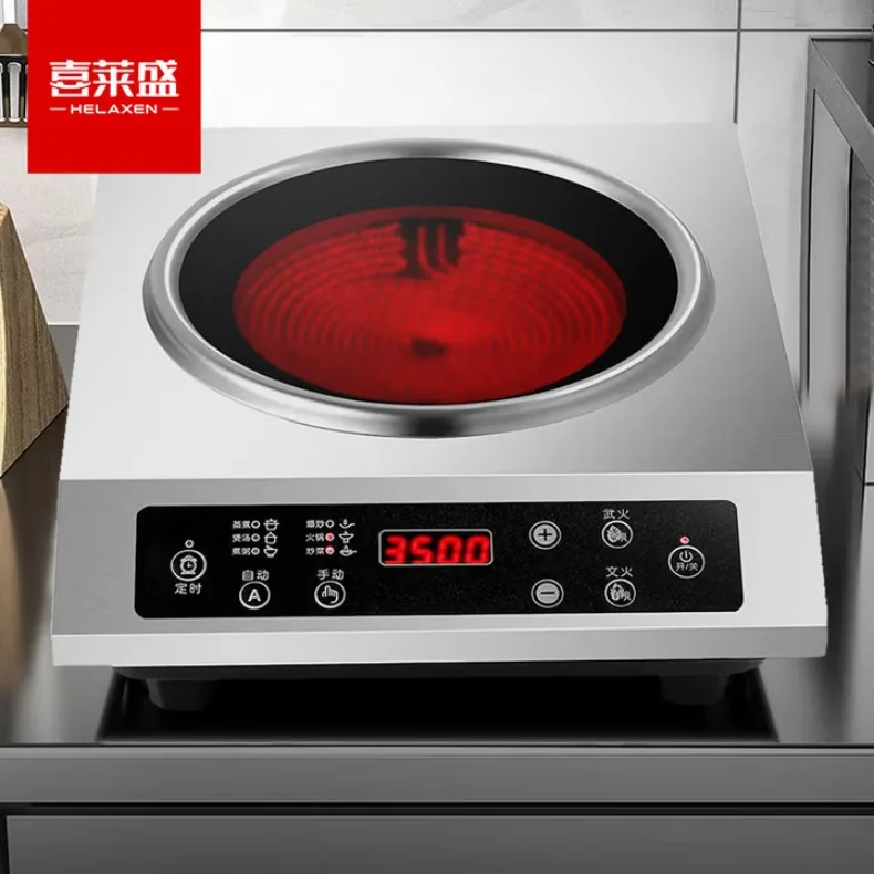 3500W Electric Ceramic Furnace High Power Desktop Concave Light Wave Stove Non Stick Cookware