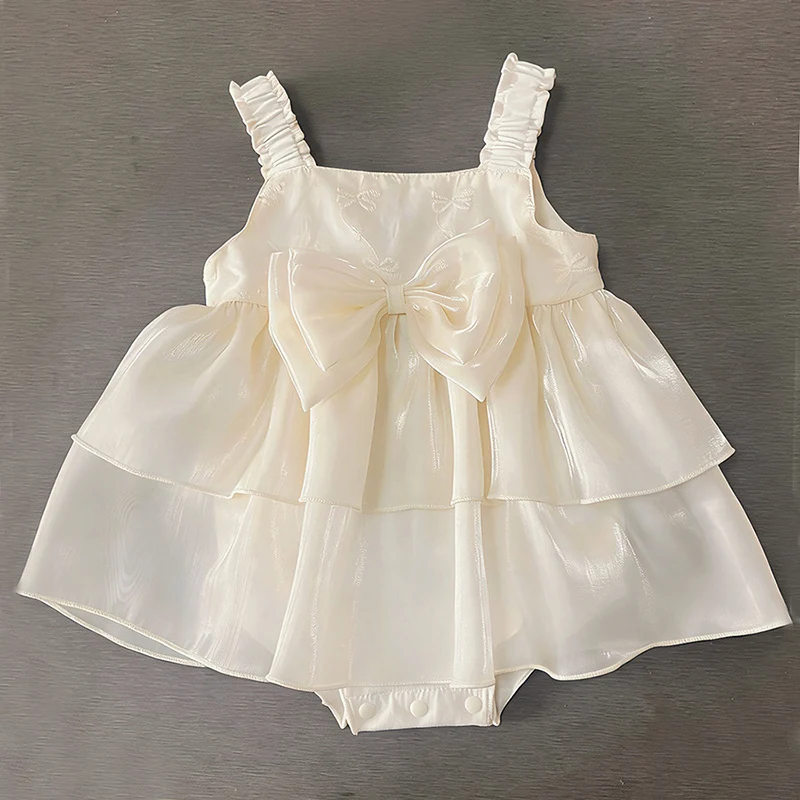 2026 New Summer 0-24M Children Clothes Toddler Baby Girls Jumpsuit Sleeveless cotton splicing Infant Baby Girls Bodysuits