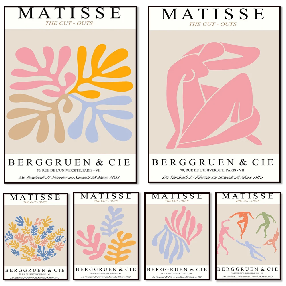 Matisse Exhibition Poster Minimalist, Matisse Print , Printable Wall Art, Woman Matisse, Matisse Leaf Art, Gallery Wall Set