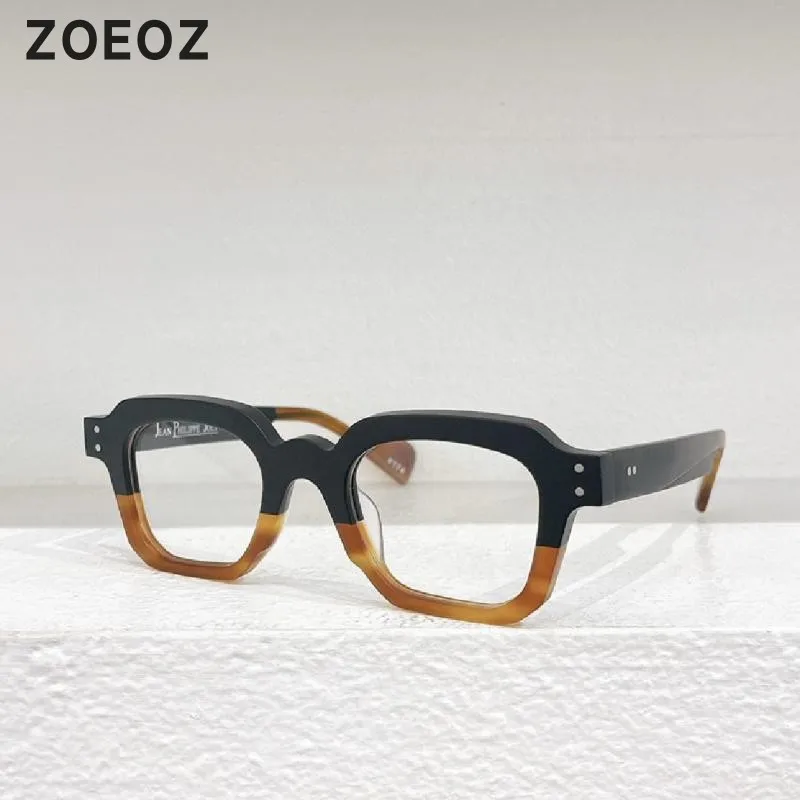 

JPJ Vintage Thick Frame Square Myopia Glasses Rim Men Spell Color Acetate Eyeglasses Frames for Women Prescription Glasses Frame