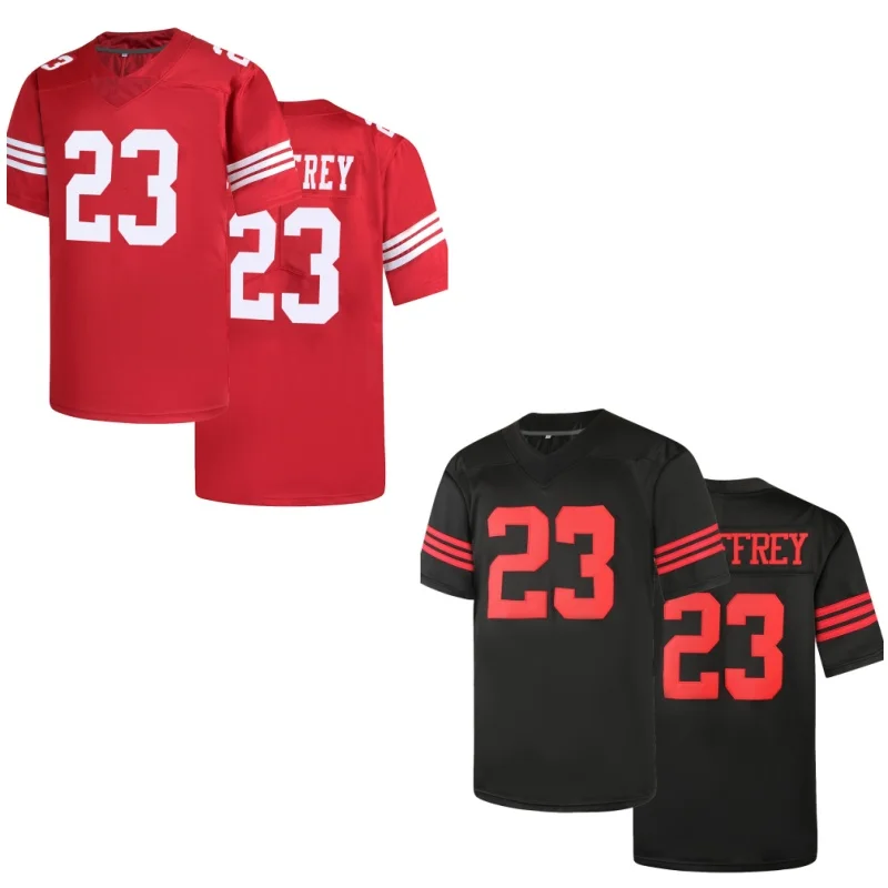 Rugby Jersey Football Uniform Short Sleeve San Francisco Christian McCaffrey Scarlet Game Player  49ers Jersey Men's Clothing