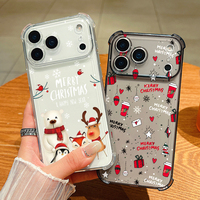 For iPhone 17 Pro Max Case Christmas Pattern Clear TPU Silicone Soft Cover For iPhone 16 Pro Max 16e 15 14 13 12 11 17 Air Funda