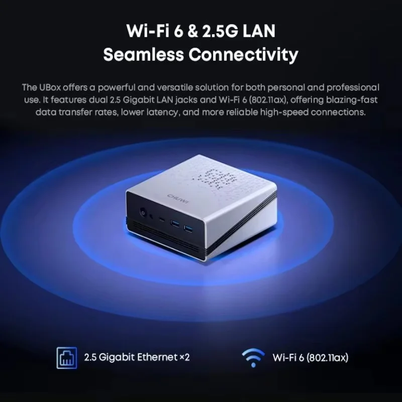 CHUWI UBox Mini PC AMD Ryzen R5-7430U 6 núcleos 12 hilos 16GB DDR4 512GB SSD computadora de escritorio PC Windows 11 Wi-Fi 6 BT 5,2
