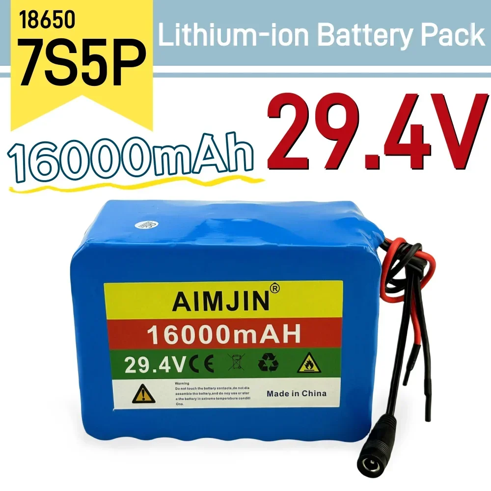 

7S5P 18650 Lithium-ion Battery Pack 29.4V 16000mAh Rechargeable Battery Built-in BMS Suitable for Wheelchair Battery