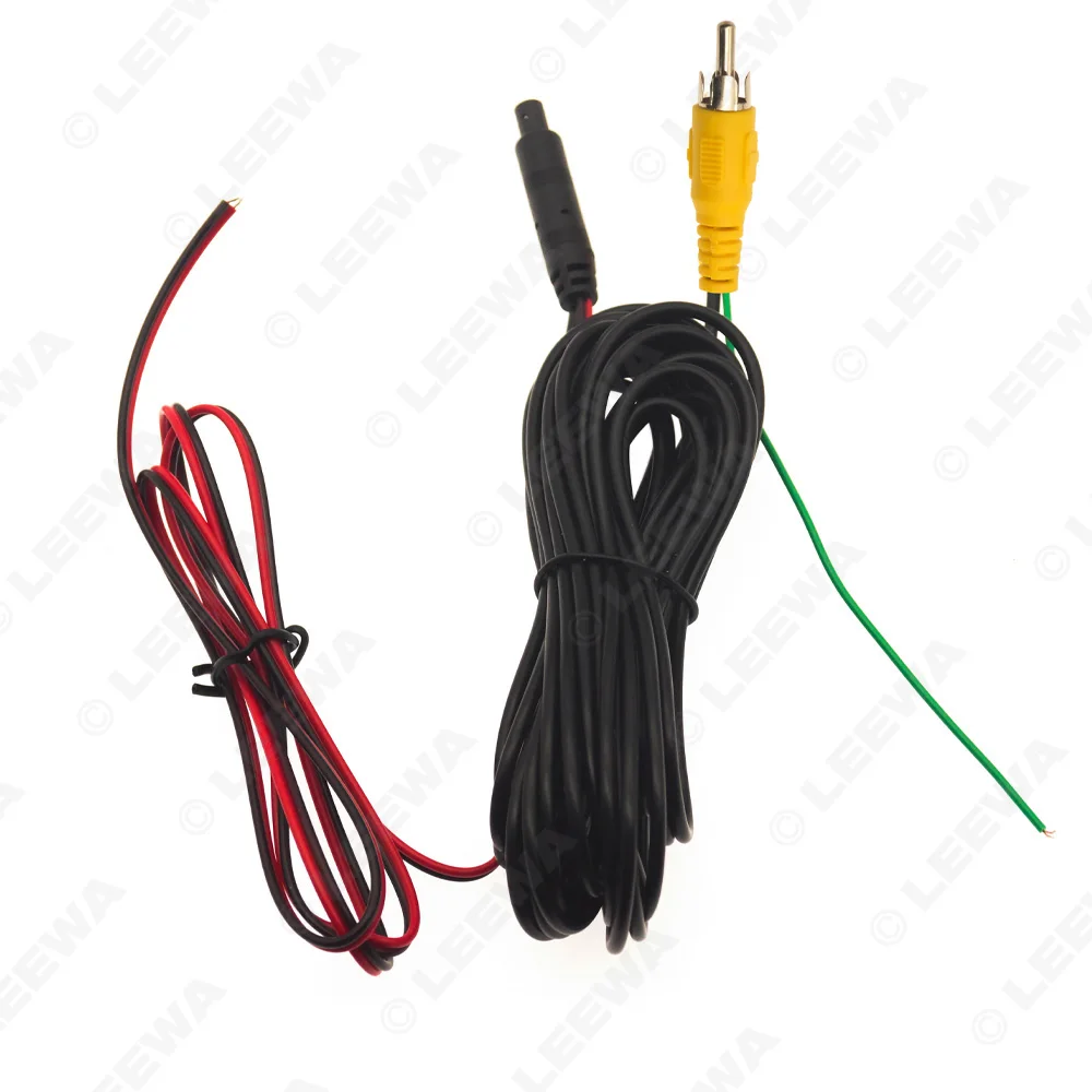 LEEWA 6-Meter Male 4Pin To Male RCA Video And Power Composite Adapter Cable With Trigger Wire For Car Reverse Camera #CA6545