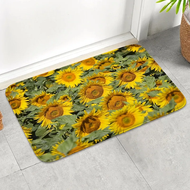 

One Sunflower Print Doormat Suitable As An Entrance Doormat Bathroom Anti-slip Mat Living Room Floor Mat or Bathroom Foot Mat
