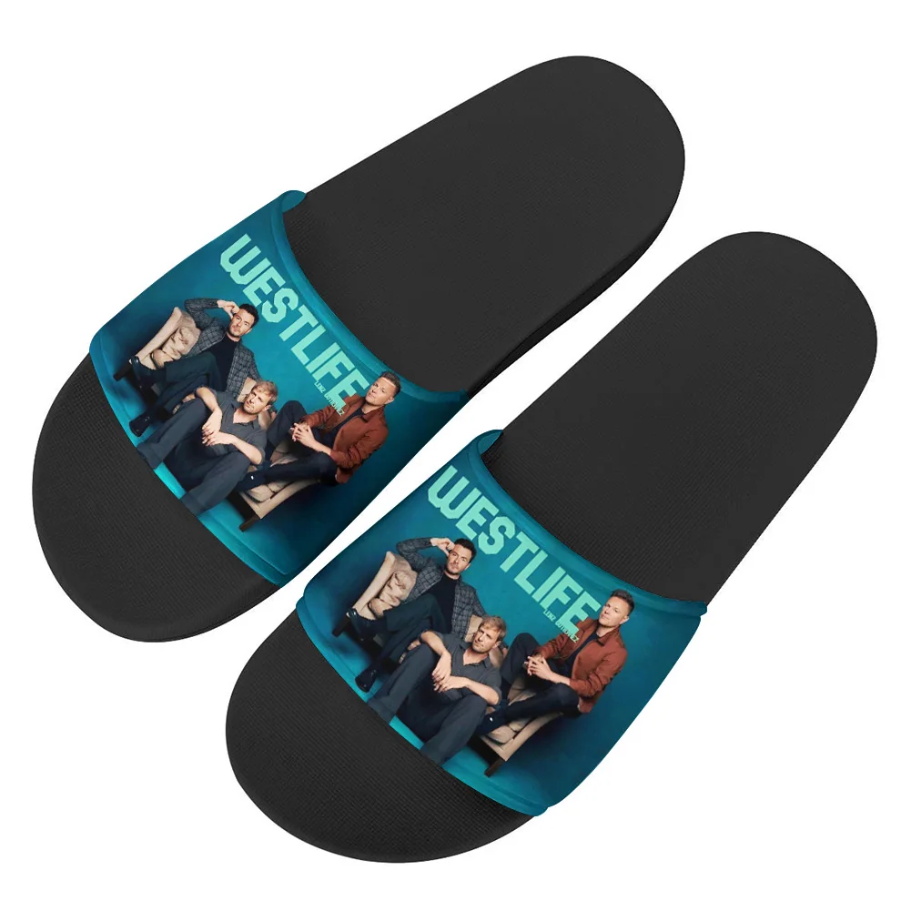 Westlife Band Shoes Flip Flops Home Slipper Mens Womens Teenager Family Slippers Bathroom Pool Casual Sandals Custom