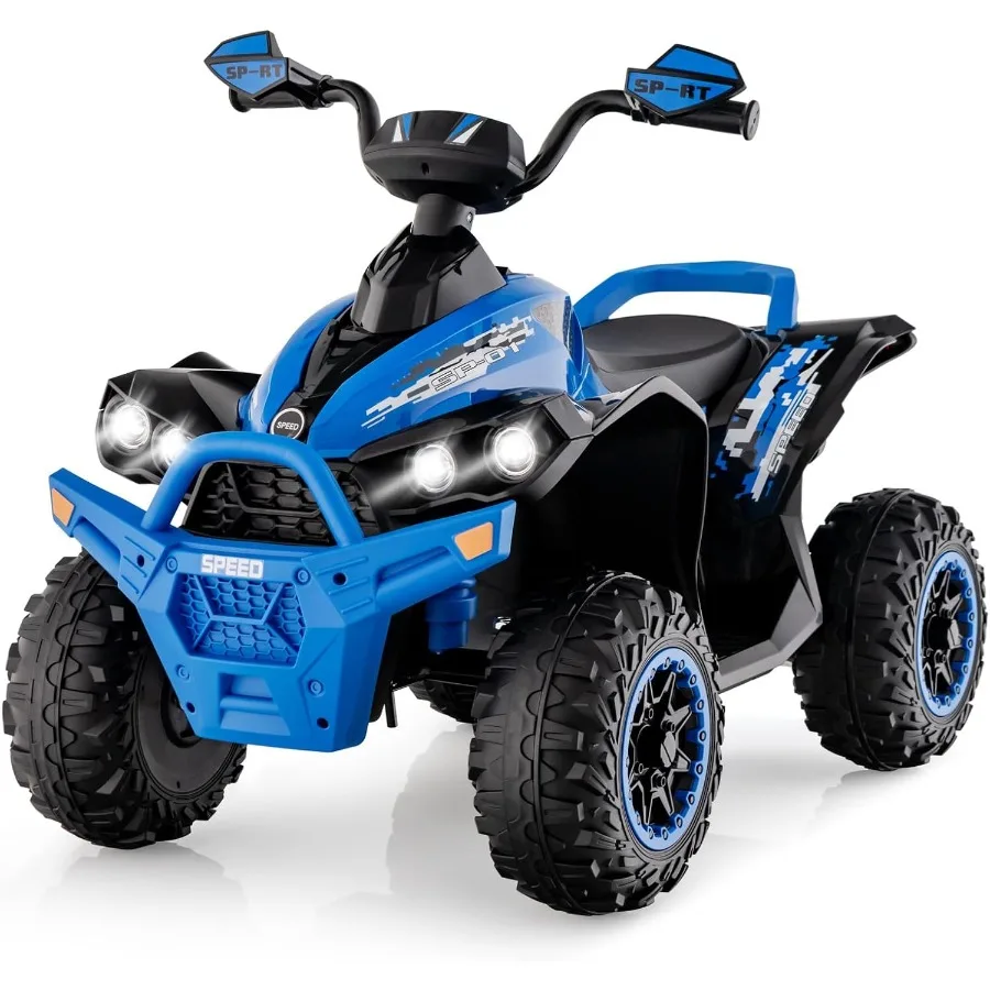 Ride on ATV 12V 4 Wheeler Quad Toy Vehicle with Music Horn High Low Speeds LED Lights Electric Ride On Toy Battery Powered Whee