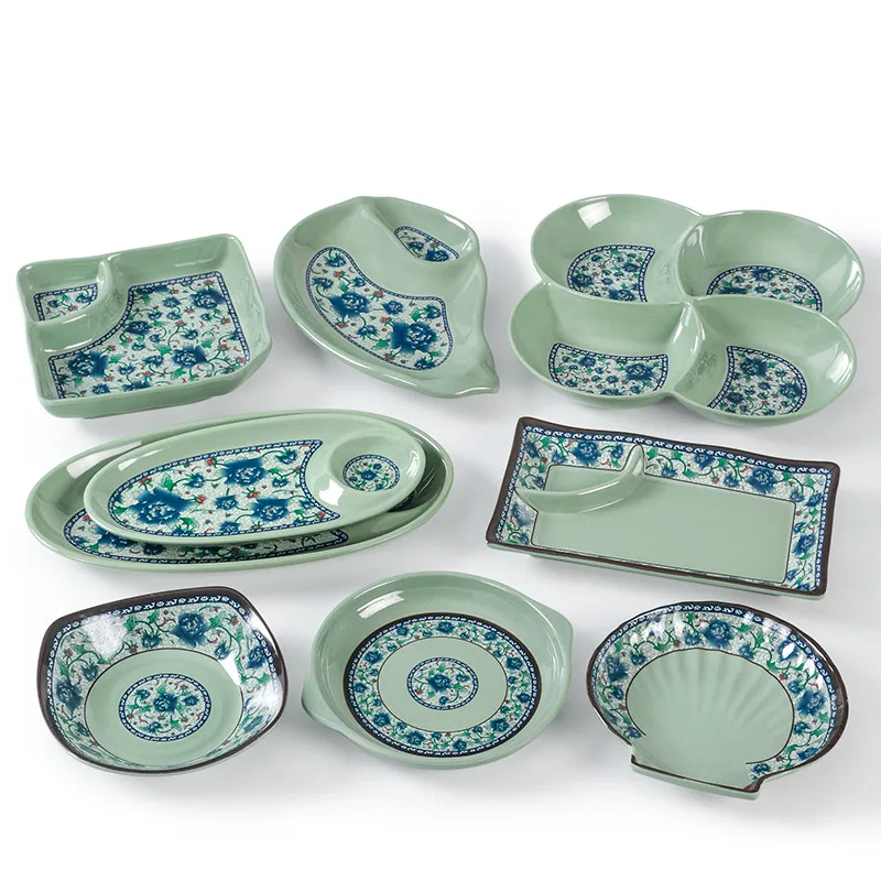 Platillo de inmersión de melamina china, platillo de vinagre negro que no se rompe fácilmente, plato de plástico para salsa de soja, dispensador de salsa, vajilla para el hogar, 1 ud.